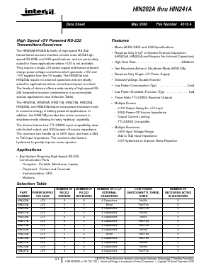 HIN213ACA-T Datasheet PDF Intersil