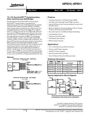 HIP5010IS1 Datasheet PDF Intersil