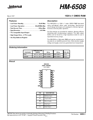 HM-6508B-9 Datasheet PDF Intersil