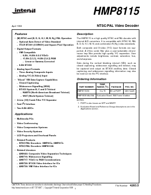 HMP8115 Datasheet PDF Intersil