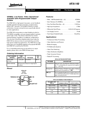 HFA1149EVAL Datasheet PDF Intersil