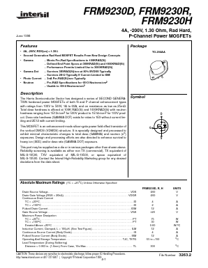 FRM9230D Datasheet PDF Intersil