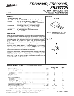 FRS9230D Datasheet PDF Intersil