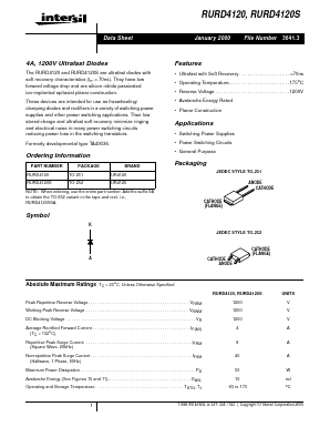 RURD4120S9A Datasheet PDF Intersil