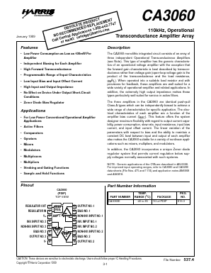 CA3060A Datasheet PDF Intersil