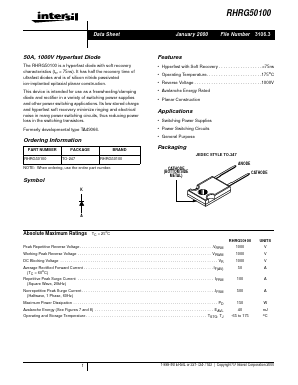 RHRG50100 Datasheet PDF Intersil