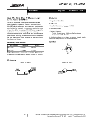 HPLR3103 Datasheet PDF Intersil