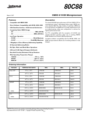 MR80C88 Datasheet PDF Intersil