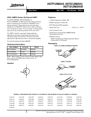 HGT1S12N60A4S9A Datasheet PDF Intersil