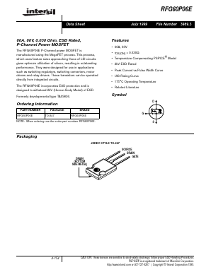 RFG60P06E Datasheet PDF Intersil