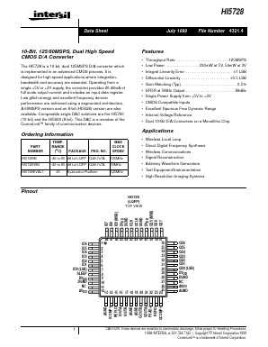 HI5728 Datasheet PDF Intersil