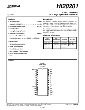 HI20201JCP Datasheet PDF Intersil