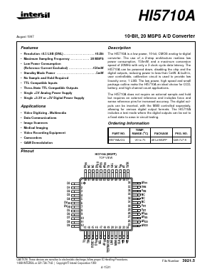 HI5710A Datasheet PDF Intersil