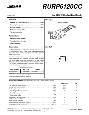 RUR6120C Datasheet PDF Intersil