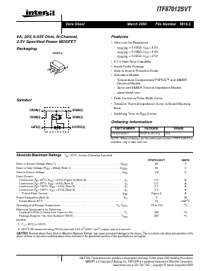 ITF87012SVT Datasheet PDF Intersil