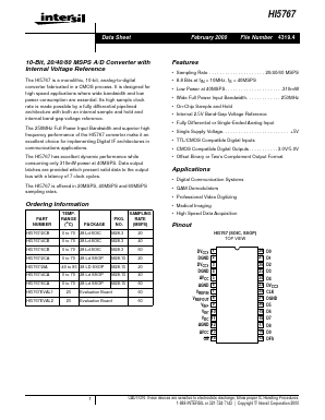 HI5767/4CA Datasheet PDF Intersil