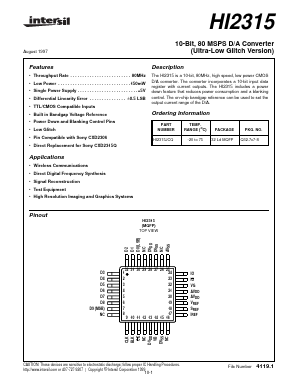 HI2315JCQ Datasheet PDF Intersil
