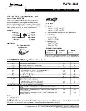 HUF76112SK8 Datasheet PDF Intersil