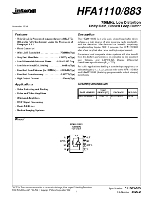 HFA1110MJ Datasheet PDF Intersil