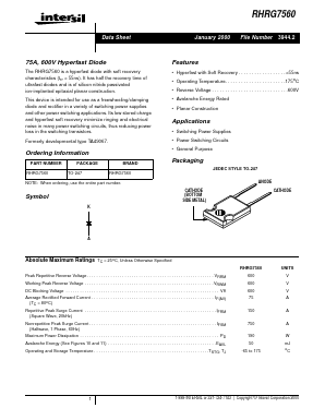 RHRG7560 Datasheet PDF Intersil
