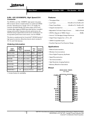 HI5660/16IB Datasheet PDF Intersil