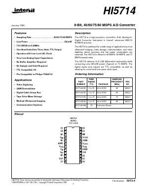 HI5714EVAL Datasheet PDF Intersil