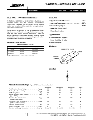 RHRU5050 Datasheet PDF Intersil