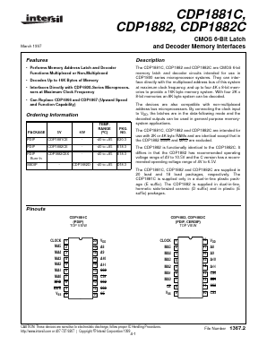 CDP1881CE Datasheet PDF Intersil