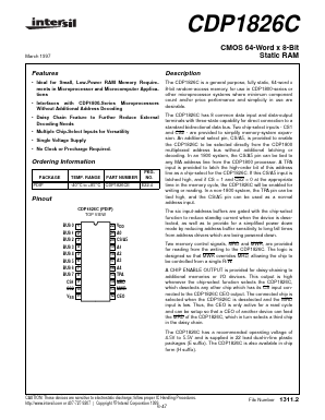 CDP1826CE Datasheet PDF Intersil