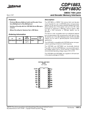 CDP1883 Datasheet PDF Intersil