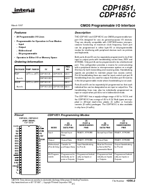 CDP1851E Datasheet PDF Intersil