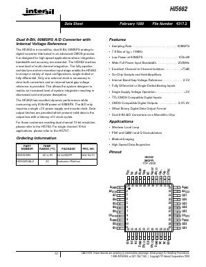HI5662/6IN Datasheet PDF Intersil