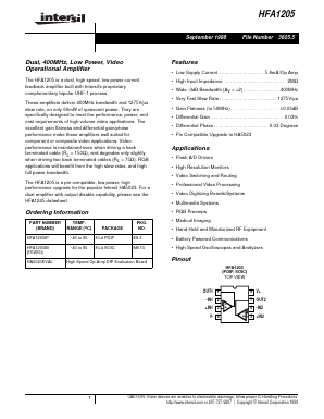 HFA1205 Datasheet PDF Intersil