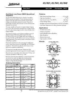 ICL7621A Datasheet PDF Intersil