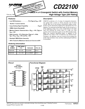 CD22100 Datasheet PDF Intersil