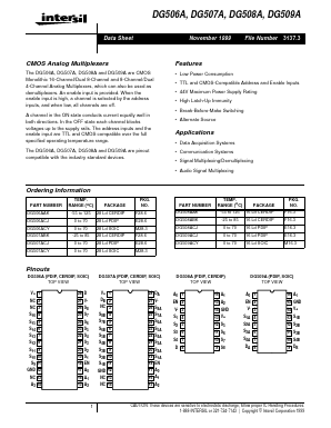 DG509A Datasheet PDF Intersil