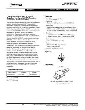 JANSR2N7407 Datasheet PDF Intersil