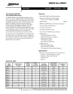 HIN237 Datasheet PDF Intersil