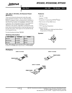 FP3055 Datasheet PDF Intersil