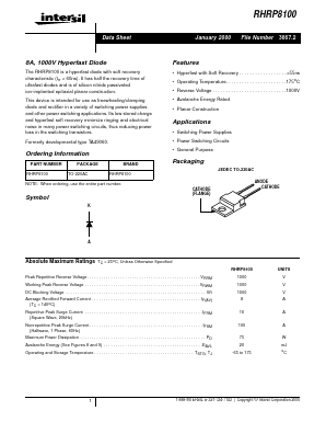 RHRP8100 Datasheet PDF Intersil