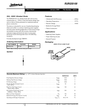 RURG50100 Datasheet PDF Intersil
