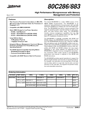 MG80C883-12 Datasheet PDF Intersil