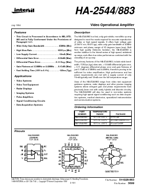 HA7-2544 Datasheet PDF Intersil