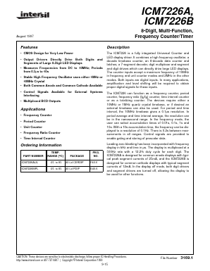 ICM7226A Datasheet PDF Intersil