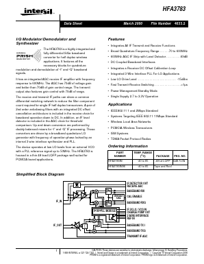 HFA3783 Datasheet PDF Intersil