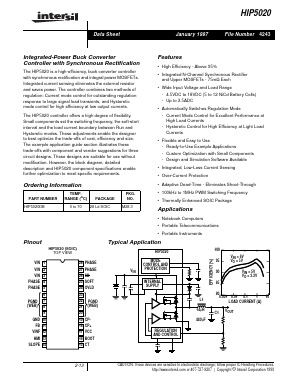 HIP5020 Datasheet PDF Intersil
