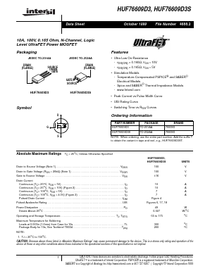 HUF76609D3T Datasheet PDF Intersil