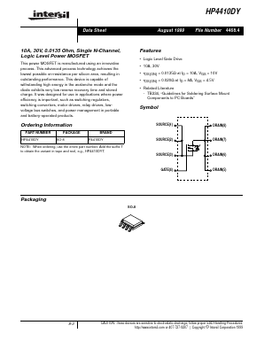HP4410DY Datasheet PDF Intersil