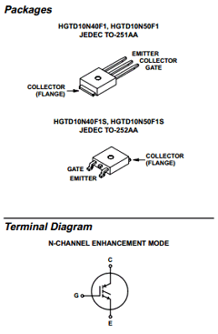 HGTD10N50F19A Datasheet PDF Intersil