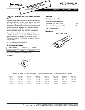 HGTG40N60C3R Datasheet PDF Intersil